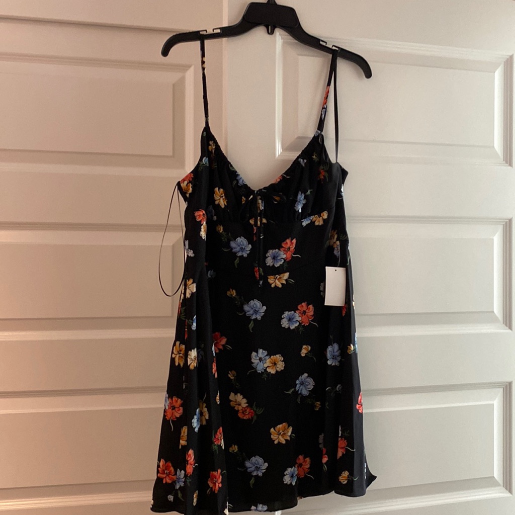 Black Dress With Flower Print